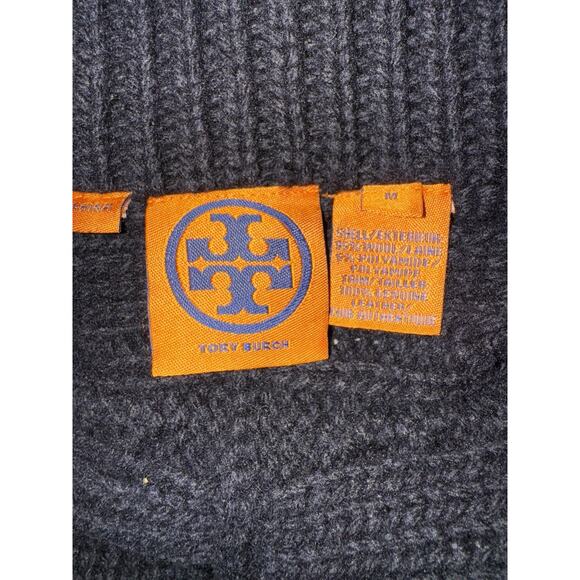 Tory Burch Wool Cable knit long sweater zip up Black jacket Women’s Small - Picture 14 of 16